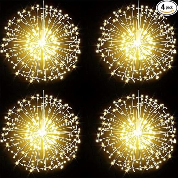 4pcs String Lights Christmas Lights,198 LED 8 Modes Dimmable with Remote Control - Picture 7 of 7